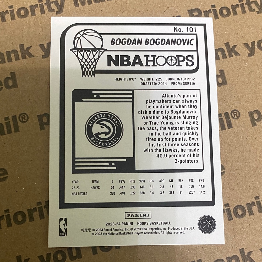 2023 Panini NBA Hoops Bogdan Bogdonovic Good Press Proof /10!! - Picture 2 of 3